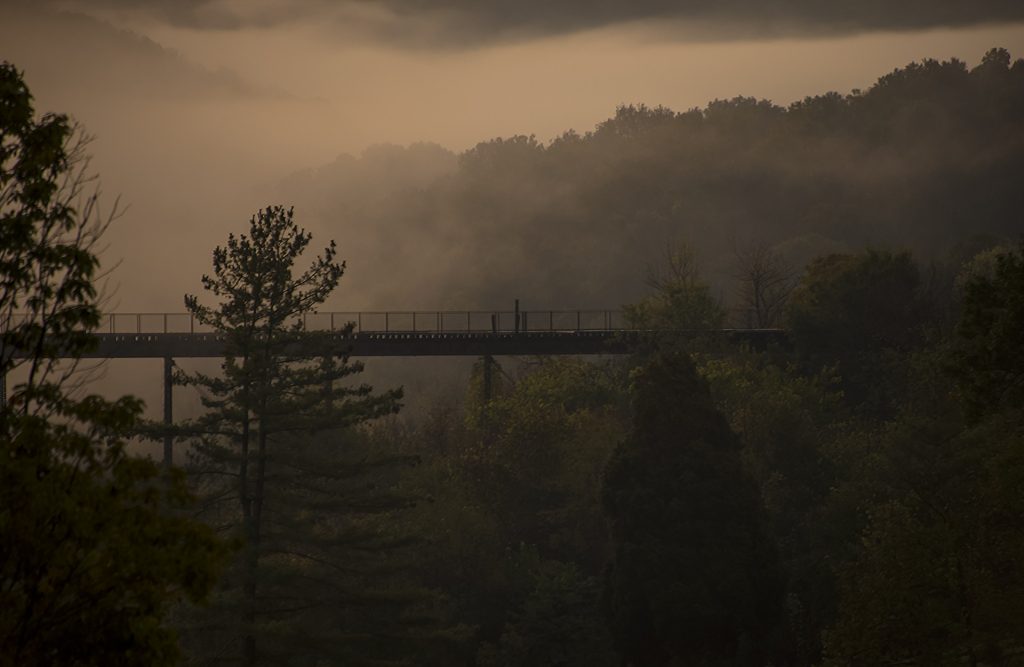 kentucky, bourbon, kentucky bourbon, river, bridge, dusk, fog, kentucky whiskey, whiskey