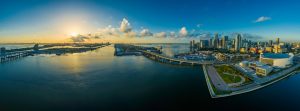 miami, florida, panorama, ocean, city, cityscape, water