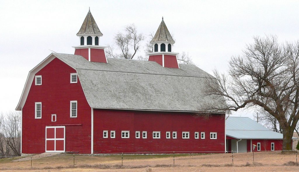 barn, rustic, field, red barn, old barn, us state, state 