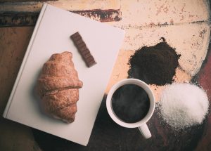 coffee, chocolate croissant, chocolate, croissant, coffee pairings, drink more coffee, i love coffee, aesthetic