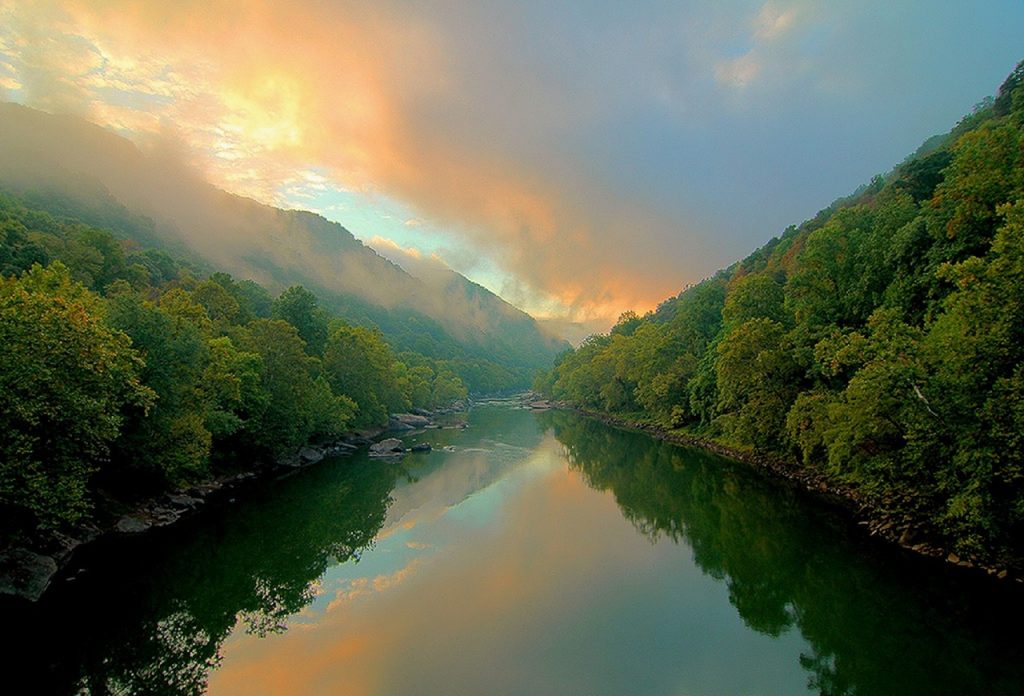 sunrise, river, nature, virginias, us state, state